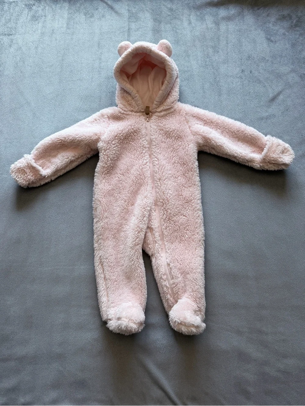 Carter’s Plush Pink Hooded Baby One-Piece